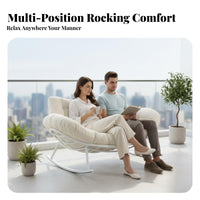Thick Padded Cushion Two-Person Shell Rocker Oversized Design Double Egg Rocker Soft and Breathable Patio Seating Wear-Resistant for Families, Homeowners, Balcony, Living Room, Courtyard, Backyard