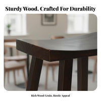 Minimalist Design Backless Saddle Stool Sturdy Construction Barstool Long-Lasting Frame Counter Chair Built-in Footrest for Business Owners, Homeowners, Adults, Cafe, Restaurant, Breakfast Nook, Kitchen