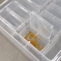 Transparent storage box with lid, 26-compartment sorting box, 28.5x17x5.5cm polypropylene organization box for craft room
