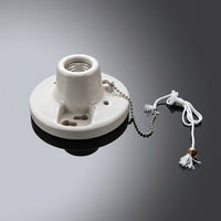 Ceiling Light with Pull Cord for Ceiling Lighting, Vintage Lamp E27 Bulb Holder with Pull Switch, Large 4.5 Inch Base Diameter, 220V E27 Base
