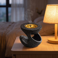Resin Scent Burner Sculptural Scent Holder with Metal Cup Stable for Home Decor, Office