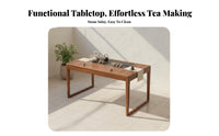 Traditional Craftsmanship Chinese Design Tea Table and Chairs Finely Polished Kung Fu Tea Table Set Zen Design Wooden Furniture Set for Meditators, Cultural Enthusiasts, Homeowners, Balcony, Living Room, Office, Bay Window Area