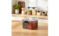 Leakproof Stackable Grain Container Leak-Proof Clear Snack Organizer Easy to Clean Multi-Compartment Storage Bin Included for Meal Preppers, Pantry, Refrigerator, Office