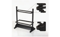 Fishing Rod Rack Freestanding Fishing Rod Rack with EVA Slots Gear Storage Stand Aluminum Organizer Double-Sided for Anglers