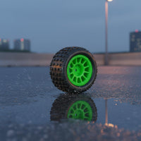 4 Pieces 1/18 Tire Set Rubber 1/18 Miniature Racer Wheel Tire Deep Groove Auto Part for Rough Terrain