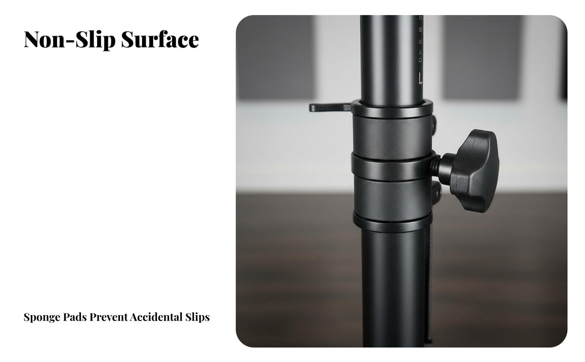 Anti-Slip Design Adjustable Floor Speaker Stand Heavy Duty Floor Speaker Stand Stable Steel Construction Audio Equipment Accessory Shock-Absorbing Base for Audiophiles, Home Theater Enthusiasts, Music Producers, Recording Studio, Living Room