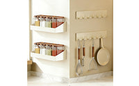 Easy to Install Wall Mounted Seasoning Rack Multifunction Seasoning Rack Detachable Design Wall Mounted Storage Holder Heavy Duty for Renters, Bathroom