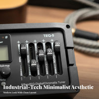 LCD Display 5-Band Equalizer Preamp Volume Control 5-Band Acoustic Guitar Pickup Low Battery Indicator Acoustic Guitar Preamp with Tuner for Guitarists, Musicians, DIY Enthusiasts, Stage Performance, Studio Recording, Gigging