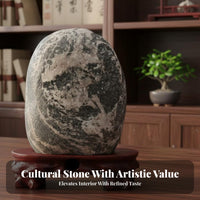 prepared to Display Natural stsingle piece Stand Detailed Design House Decoration Weather-Resistant Stsingle Sculpture for Feng Shui Believers, Religious Individuals, Living Room, Home, Entryway, Patio