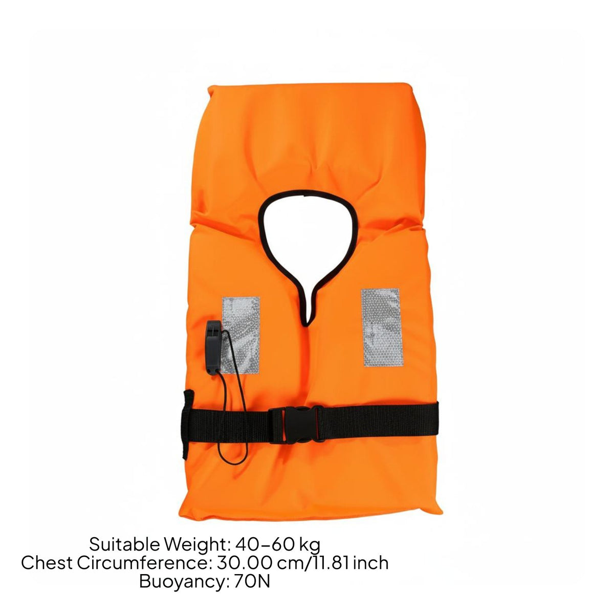 Reflective Strips Adult Foam Life Vest Adjustable Straps Orange Safety Vest with Whistle Rescue Life Jacket for Adults, Boaters, Boating, Kayaking, Fishing