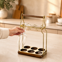 Hanging Stemware Rack Bar Glass Storage Holder Modern Minimalist Metal Design