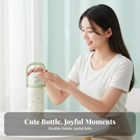 Leak-Proof Double Drink Water Bottle Leakproof Cartoon Insulated Water Bottle Easy to Clean for Students, Toddlers, School, Travel, Daycare