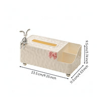 Tissue Box with Side Compartment Multifunctional Tissue Box Cover with Organizer Practical Stylish for Desk, Vanity