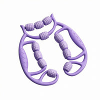 360-Degree Circular-Shaped Leg Massager 3D Faceted Full-Coverage Massage Roller Anti-Slip Grooves Textured Roller Massager Curved Handles