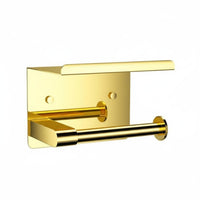 Wall Mount Toilet Paper Holder with Shelf Punch Installation Lavatory Tissue Holder with Phone Shelf Anti-Rust Stainless Steel Toilet Roll Rack