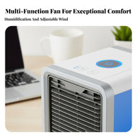 Cools and Humidifies Mini Evaporative Cooler Quiet Operation Desktop Air Cooler Compact Design for Students, Drivers, Bedroom, Dorm, Car