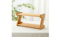 Desktop Storage Organizer Minimalist Desktop Organizer Decorative Wooden Shelf with Two Tiers for Coffee Station