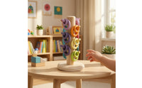 Wooden Stacking Rings Early Learning Stacking Rings Counting Disc Stacker Fine Motor Wooden Sorting Counting Toy Educational