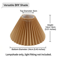 Bedside Lamp Shade with Pleated Material Design for Table Black Lampshade in Umbrella Shape for Reading and Highlight Lighting, 24cm Diameter