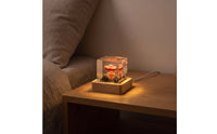 Ambient Volcano Lamp with Wooden Base Decorative Volcano Lamp with Wood Base Transparent Ornament Clear for Workspace
