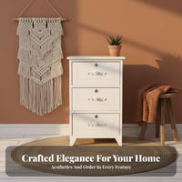 Woven Basket Drawers Tall Organizer with Baskets Country Aesthetic 5-Drawer Vertical Chest Space-Saving Design Storage Cabinet Removable Liners for Families, Homeowners, Renters, Bedroom, Living Room, Hallway, Entryway