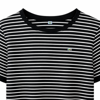 Oversized T Shirts for Women with Contrast Stripe Design, Ladies Summer Tops in Ribbed Knit Material, Going Out for Daily Wear