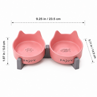 Elevated Ceramic Dog Bowls with Stand, Double Cat Bowls for Neck Strain, Spill-resistant Pet Feeding Station for Digestive Issues