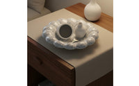 Terrazzo Finish Band Dish Light High-End Ceramic Jewelry Tray Elegant Design Ceramic Jewelry Plate for Women, Nightstand, Entryway, Washroom