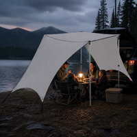 Car Side Awning for RVs and Camping, UV Protection, Trunk Extension Canopy