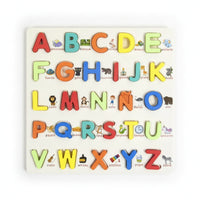Spanish Wooden Puzzle with 3D Letters Smooth Alphabet Puzzle Board Early Learning Letters Game Hands-on Learning for Classroom