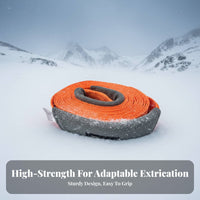 Reinforced Loops Winch Tree Saver Strap High-Strength Polyester Tree Saver Winch Strap Wear-Resistant Vehicle Tow Rope for Truck Owners, 4x4 Drivers, Emergency Responders, Winching, Overlanding, Sand, Snow