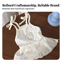 Breathable Small Dog Summer Dress Leash Attachable Floral Pet Dress Anti-Shedding for Dogs, Outdoor, Walks
