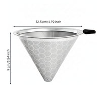 Paperless Pour over Coffee Dripper with Silicone Handle Double-Layer Stainless Steel Coffee Filter Fine Mesh Eco-Friendly for Home Baristas, Kitchen, Office
