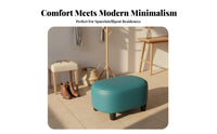 Upholstered Square Stool hardwood Wood Legs Upholstered Footrest Creamy and aesthetic Footstool for takeice Workers, Makeup Users, Living Room, Entryway, Bedroom