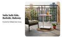2-Tier Rolling trolley Minimalist and design End Table Space-Saving for Bedroom, Balcony