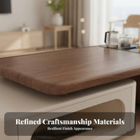 Walnut Color Finish Asymmetrical Leg Coffee Table Modern Minimalist Design Household Furniture Integrated brew station surface Home Furnishing Retro & design for home dwellers, Living Room, Reception Area