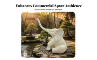 Floor-Standing Elephant Sculpture Good Fortune Symbol Sandstone Elephant Figure Handcrafted Outdoor Decoration for Decorators, Hotel Lobby, Storefront