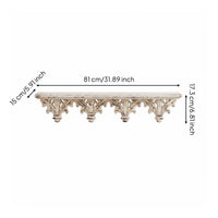 Carved Display Shelf Distressed White Finish French Decorative Wall Shelf Wood Construction for Photo Backdrop