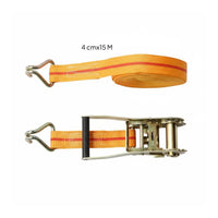 High Strength Polyester Heavy Duty Cargo Strap Long-Lasting Stitching Strapping Strap with Buckle Steel Hooks for Truckers, Trucks