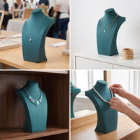 H-Shape Velvet Necklace Display Stand Mannequin for Jewelry Retail and Storage