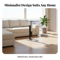 Minimalist & look Rolling C-Table Adjustable Height Household Furniture Multi-Functional Snack Tray Movable with casters for Apartment Dwellers, telecommuting Workers, Students, Small areas, Living Room, Bedroom, Home Office
