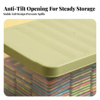 Large Capacity Wheeled container with Lid Stackable Toy Box adaptable Storage Container long-tilesing Construction for Children, households, Playroom, Nursery, Bedroom, Living Room