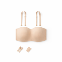 Strapless Bras for Women with Push Up Support and Soft Underwire, Anti-Slip Silicone Grip for Backless Dress, Convertible Design