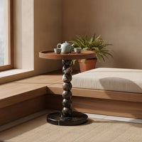 Side Table with Pedestal Base Sculptural Pedestal Side Table Minimalist Furniture for Living Room, Reading Corner, Lounge