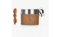 Adjustable Cup Sleeve with Strap Portable Leather Cup Holder Convenient Drink Carrier Safeguarding for Commuters