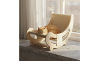 Solid Wood Frame Wooden Cat Sofa Bed Side Storage Pocket Cat Scratcher Lounger Moisture-Proof Design Pet Furniture for Cats