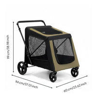 Foldable Folding Pet Stroller Easy Fold Lightweight Dog Stroller Mesh Window for Medium Dogs