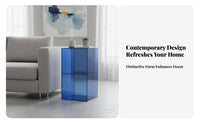 Movable Colored Acrylic Cube Table Small-Space Friendly Clear Occasional Table Multi-Functional Nightstand Modern Design for Apartment Dwellers, Homeowners, Interior Decorators, Living Room, Bedroom, Entryway, Office