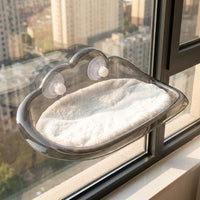 Cat Bed Window Perch with Soft Cushion, Felt Material Hammock for Indoor Cats, Strong Suction Cup Mount Window Cat Bed, Space Saving Design