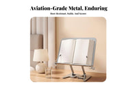 Multi-Functional Adjustable Bookrest Foldable Book Stand Handsunrestricted Study Tool Eron-the-travelnomic Design for Musicians, Professionals, Desk, Bedroom, Office, Living Room